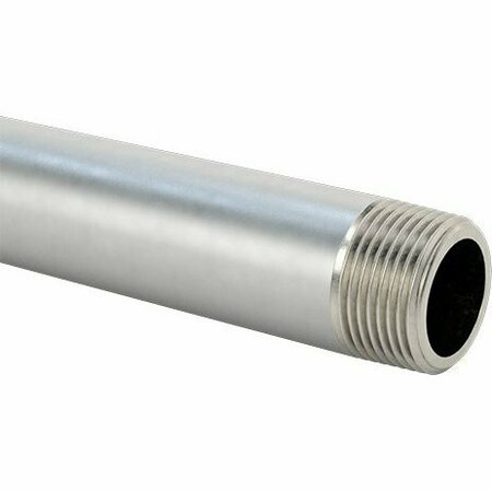 BSC PREFERRED Thick-Wall 304/304L Stainless Steel Pipe Threaded on Both Ends 1 Pipe Size 48 Long 48395K56